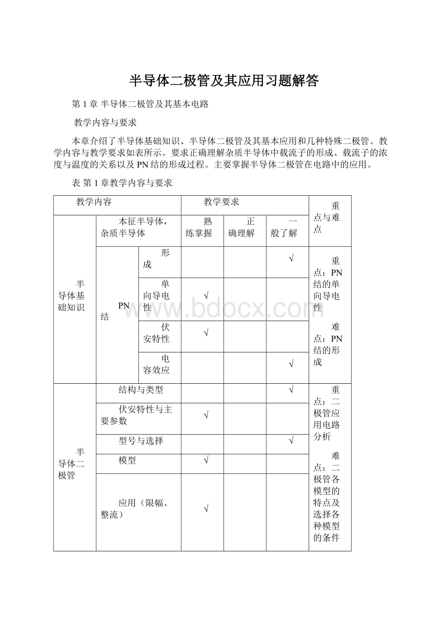 半导体二极管及其应用习题解答.docx