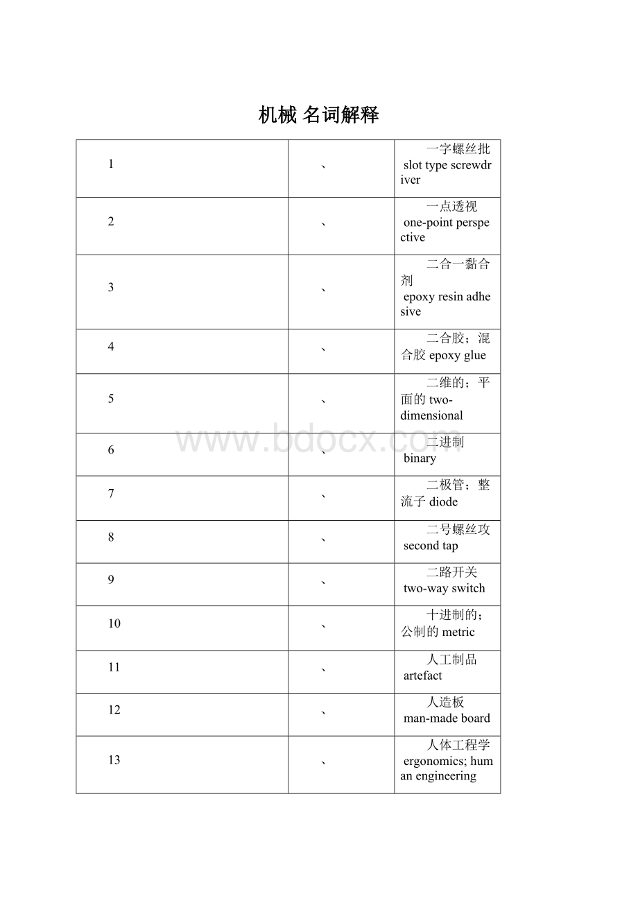 机械 名词解释.docx