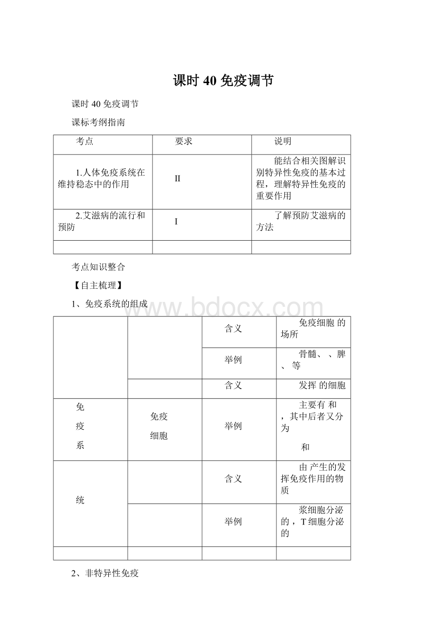 课时40免疫调节Word文档格式.docx