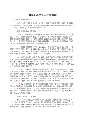 国家公务员个人工作总结文档格式.docx