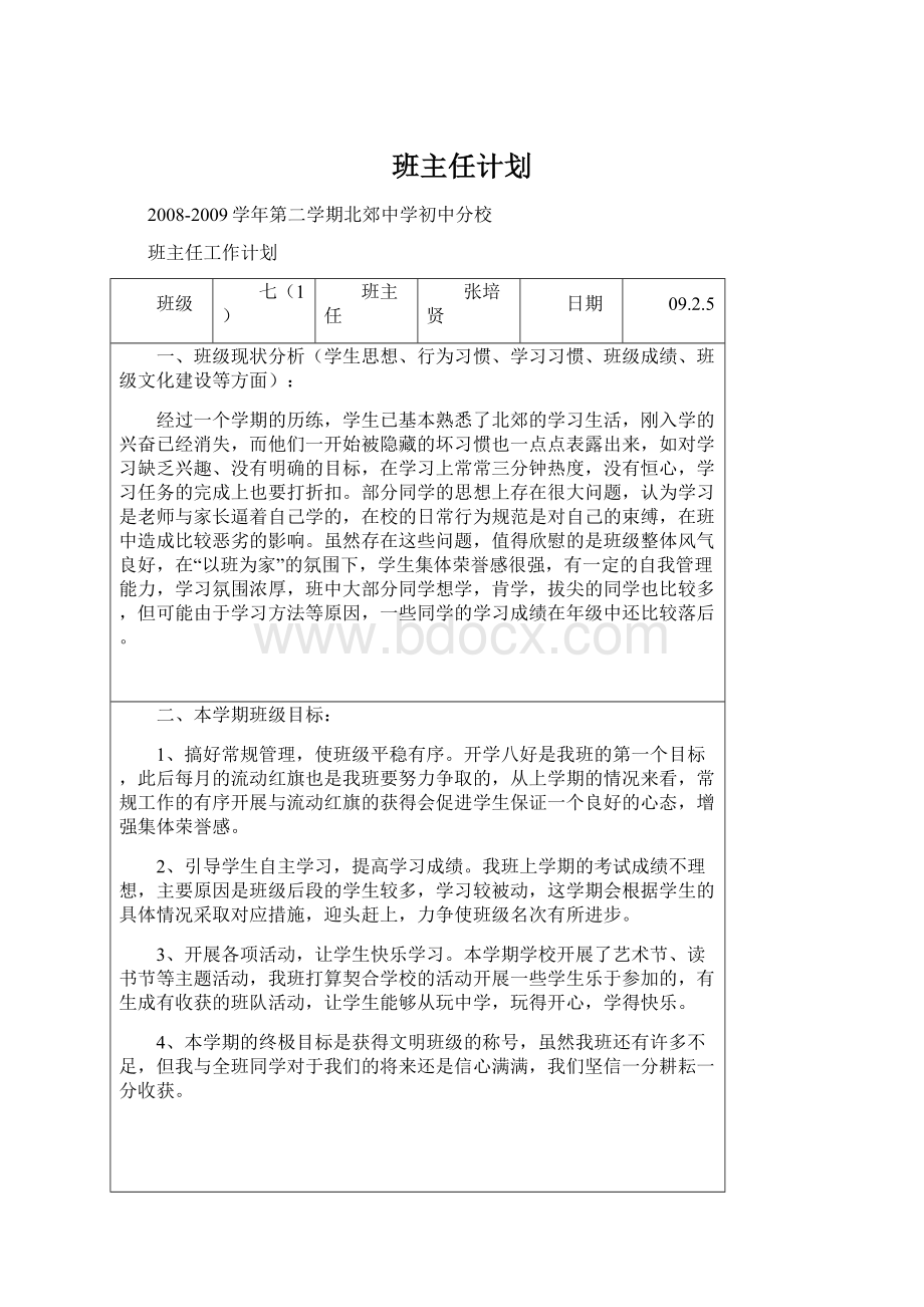 班主任计划文档格式.docx_第1页