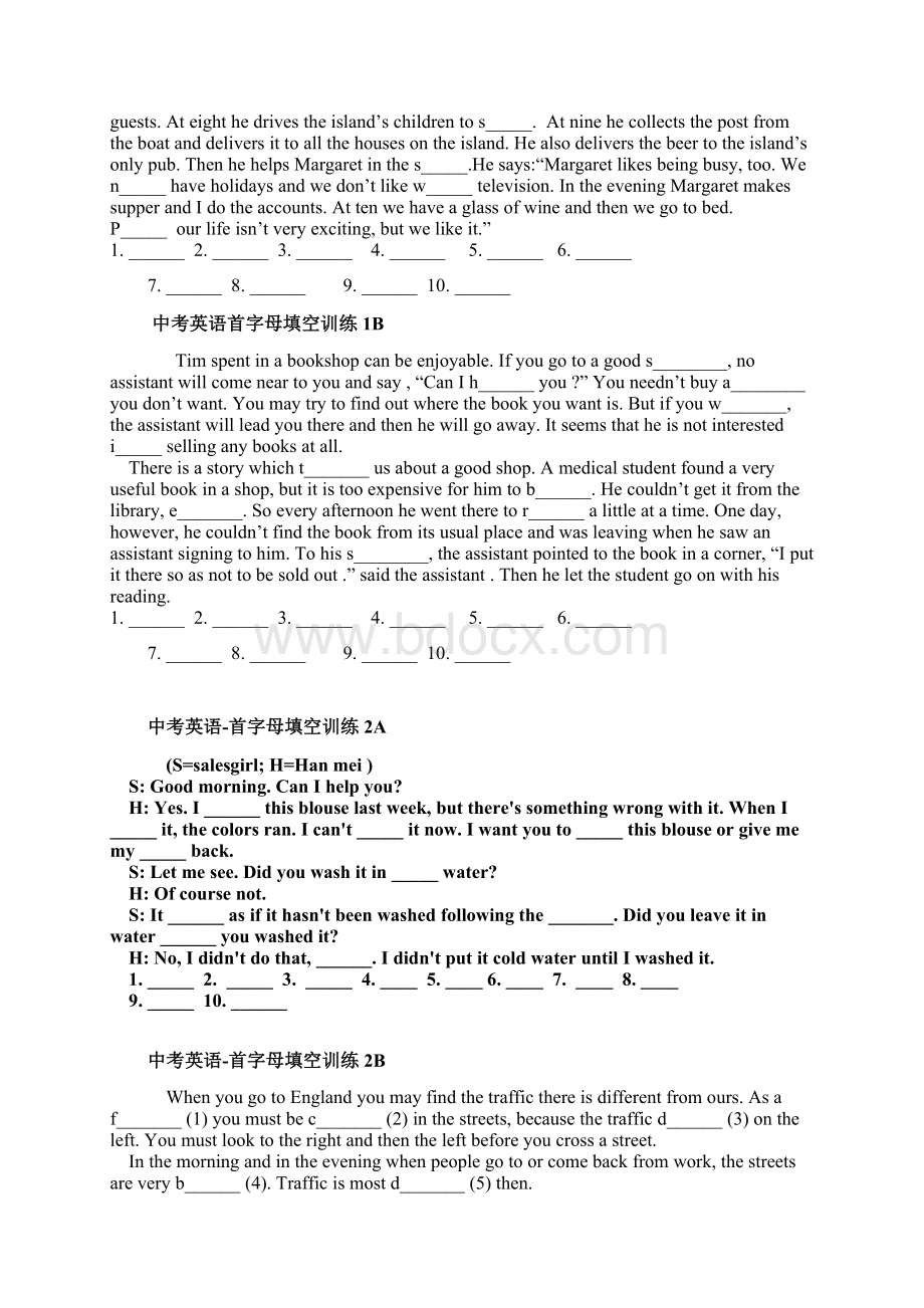 中考英语首字母填空训练Word下载.docx_第2页