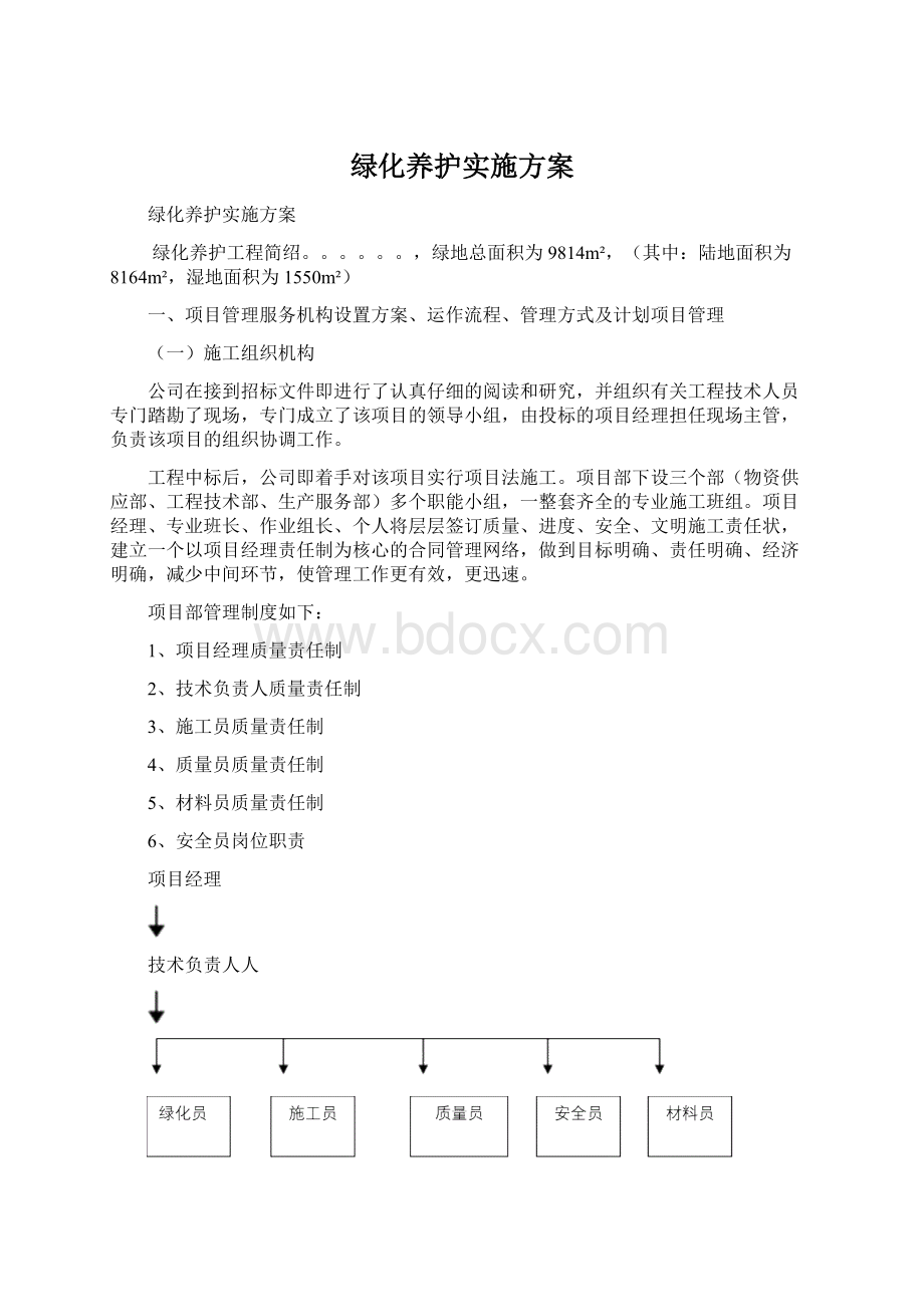 绿化养护实施方案文档格式.docx_第1页