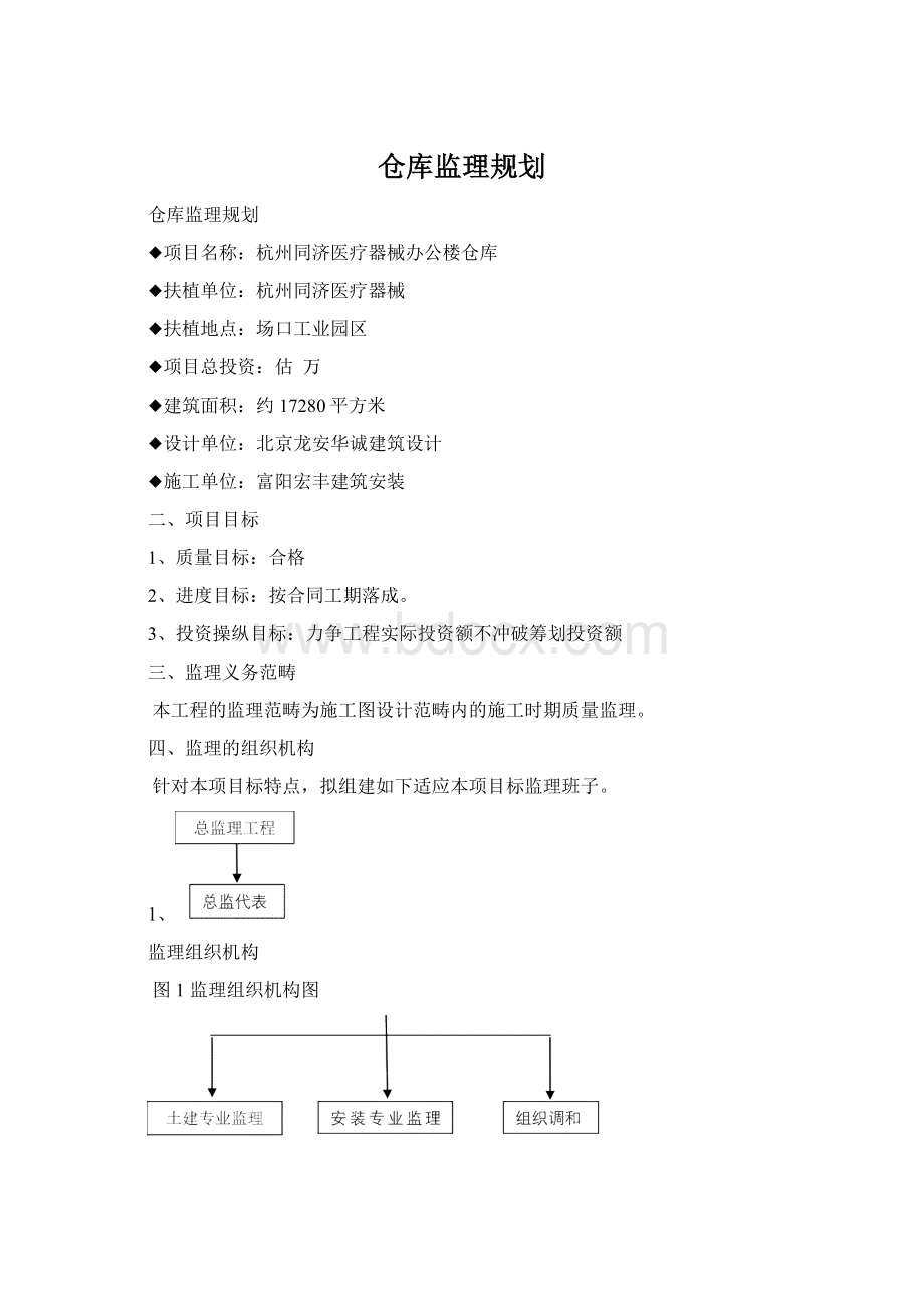 仓库监理规划.docx_第1页