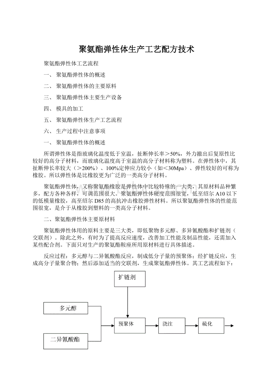 聚氨酯弹性体生产工艺配方技术Word下载.docx