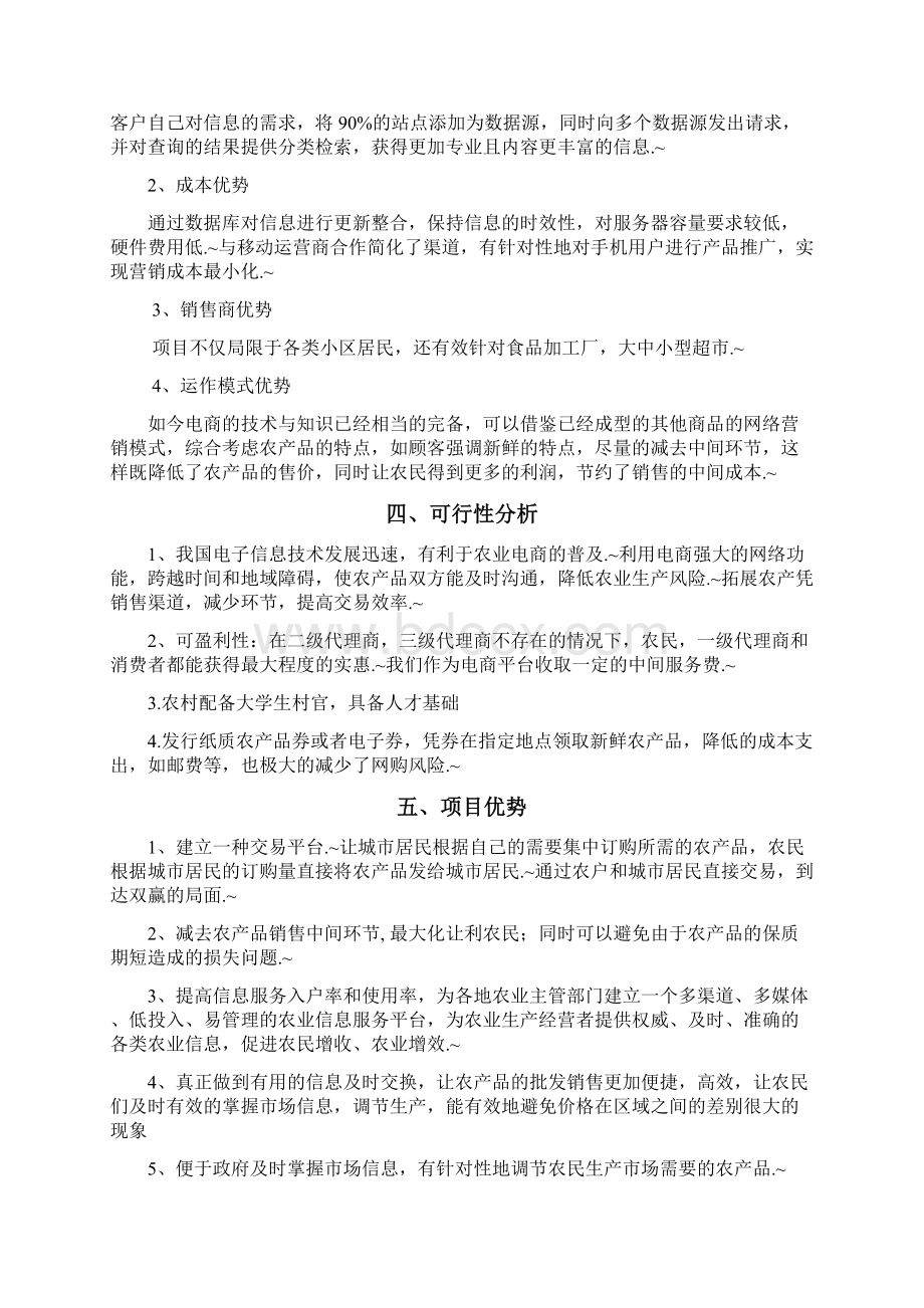 定稿XX农村电商产业化项目投资经营商业计划书Word文档格式.docx_第2页