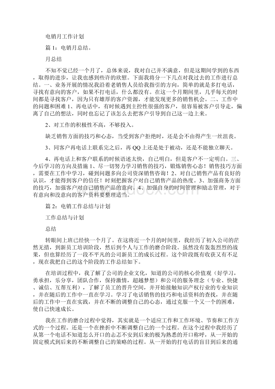 电销工作计划Word文档下载推荐.docx_第2页