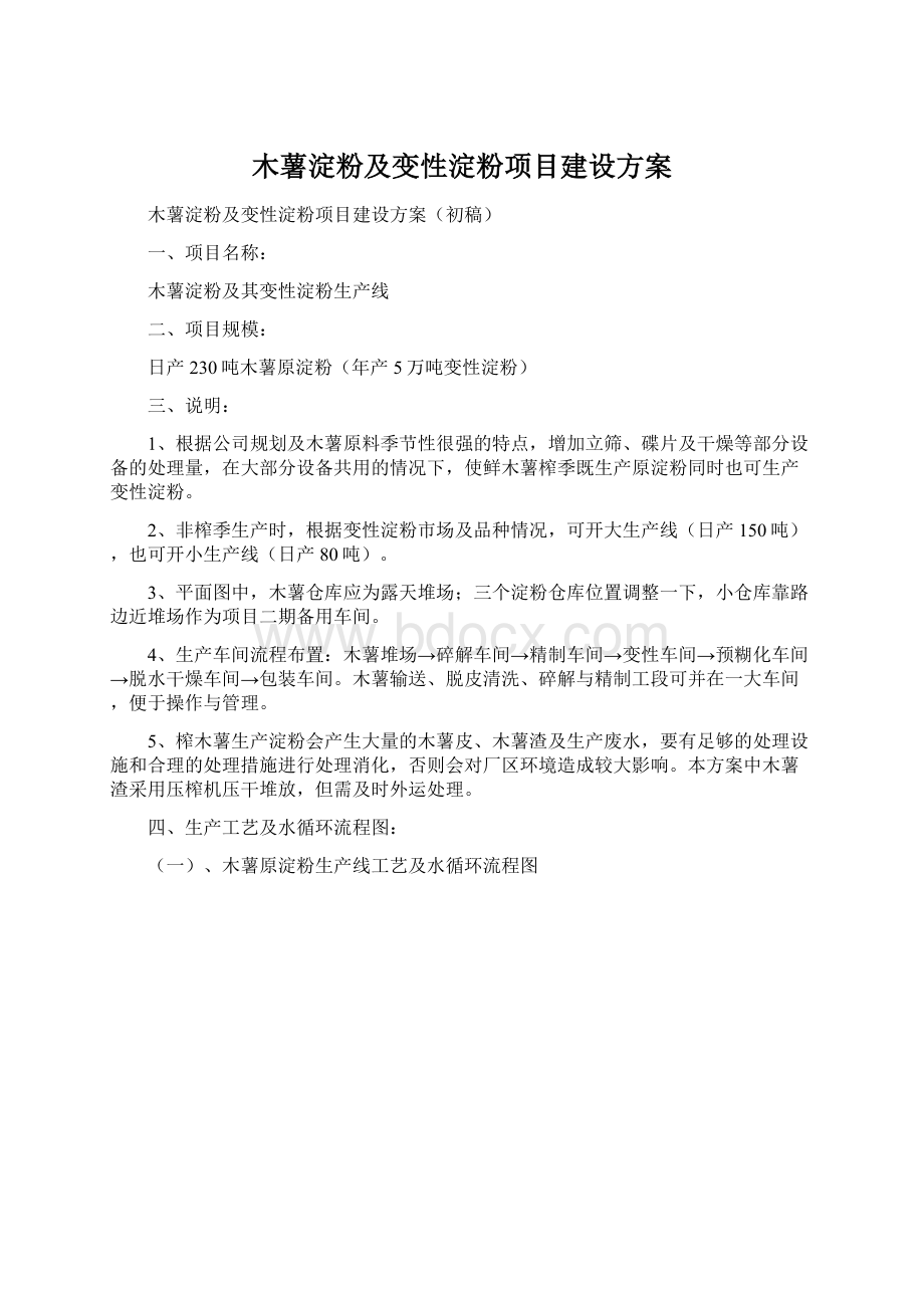 木薯淀粉及变性淀粉项目建设方案.docx