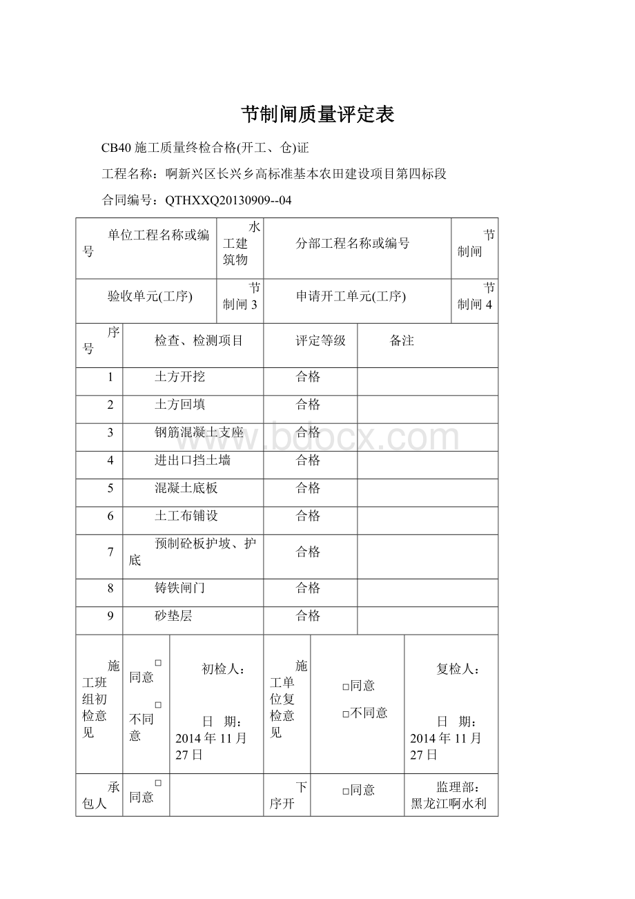 节制闸质量评定表Word下载.docx_第1页