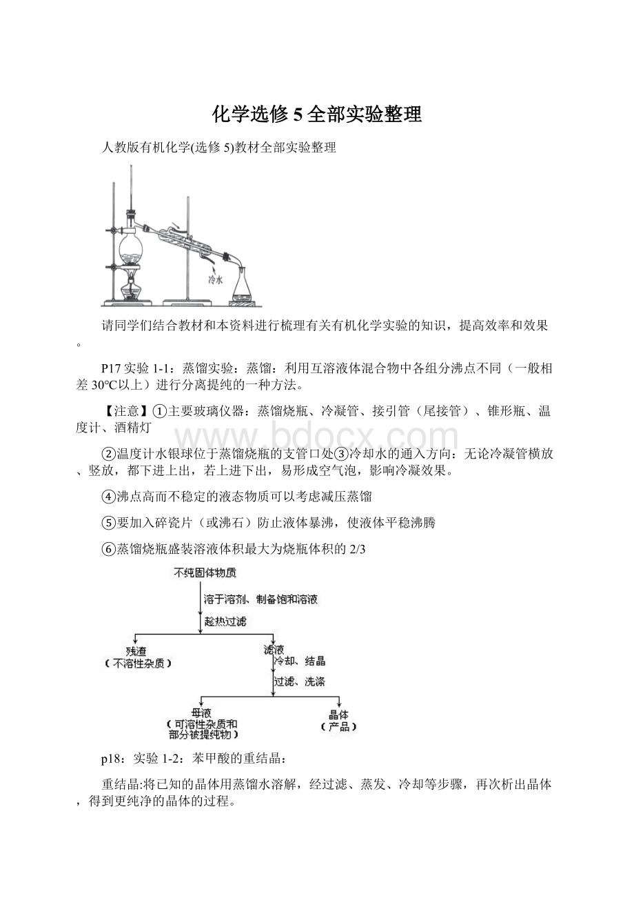 化学选修5全部实验整理.docx