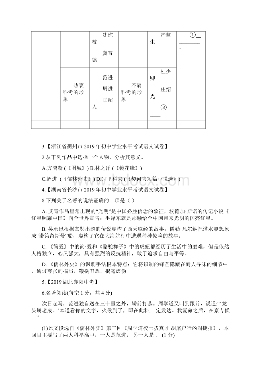 专题22 《儒林外史》中考真题及典型习题训练原卷版.docx_第2页