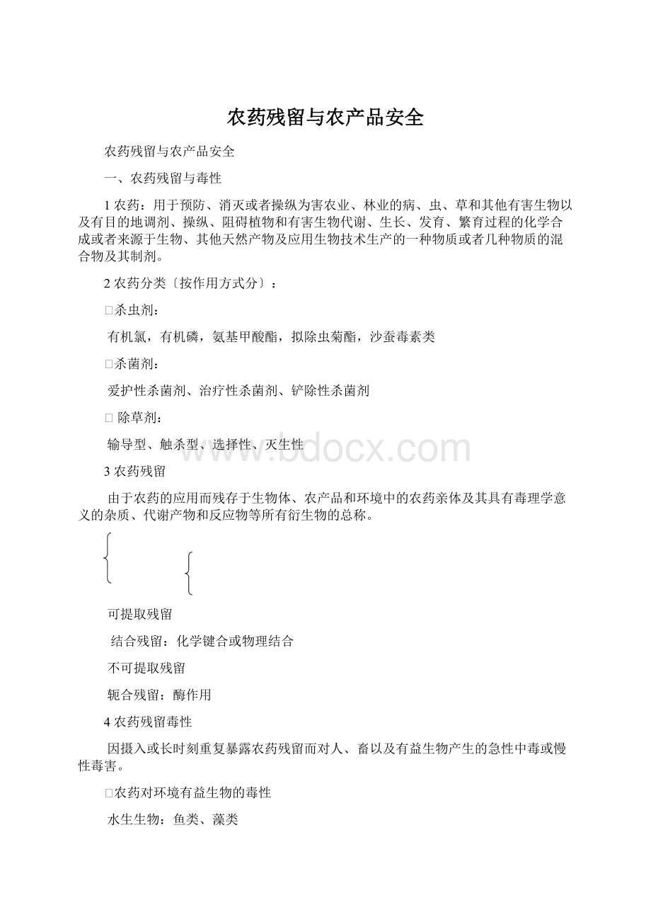 农药残留与农产品安全文档格式.docx