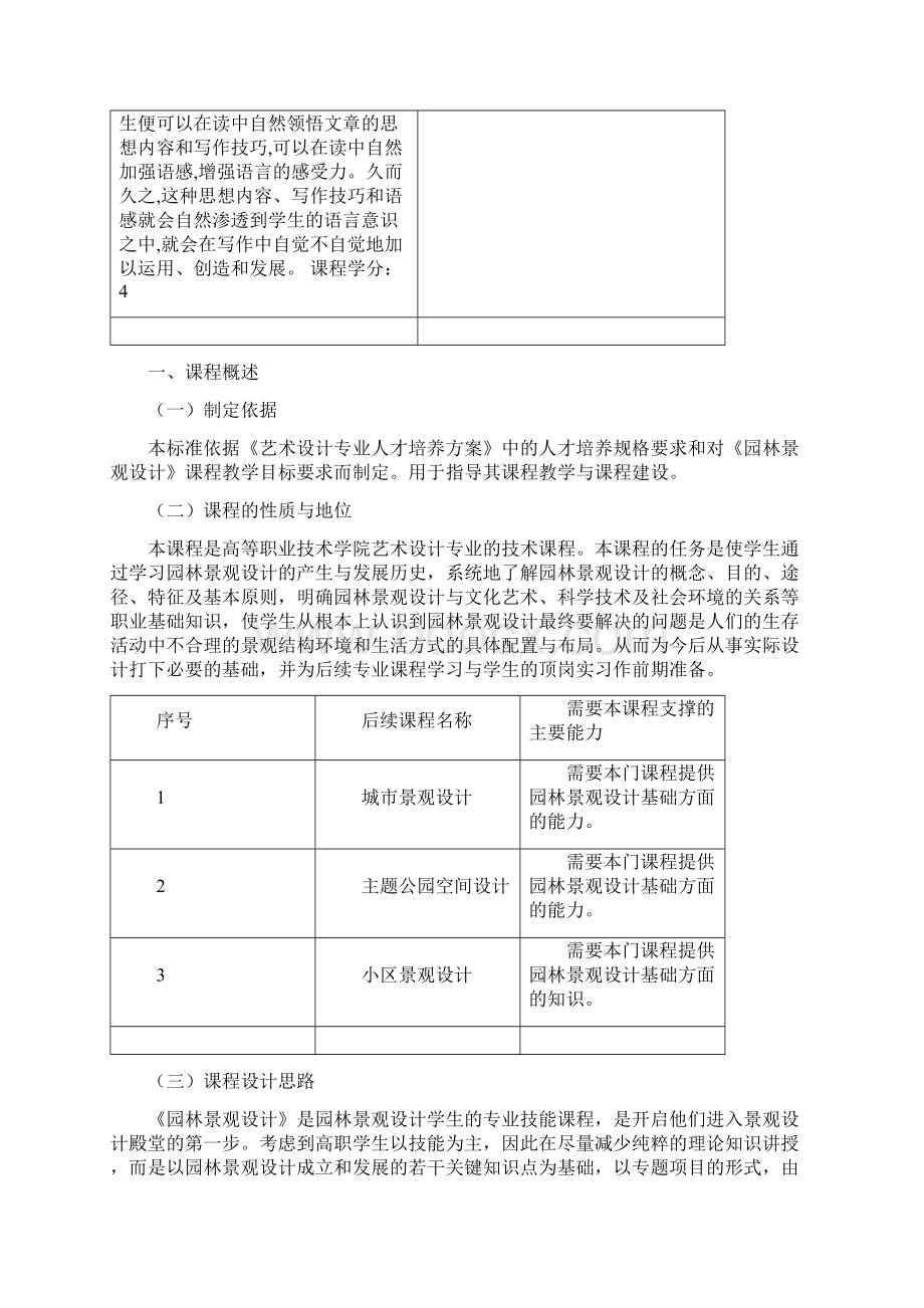 园林景观设计初步课程标准word资料10页.docx_第2页