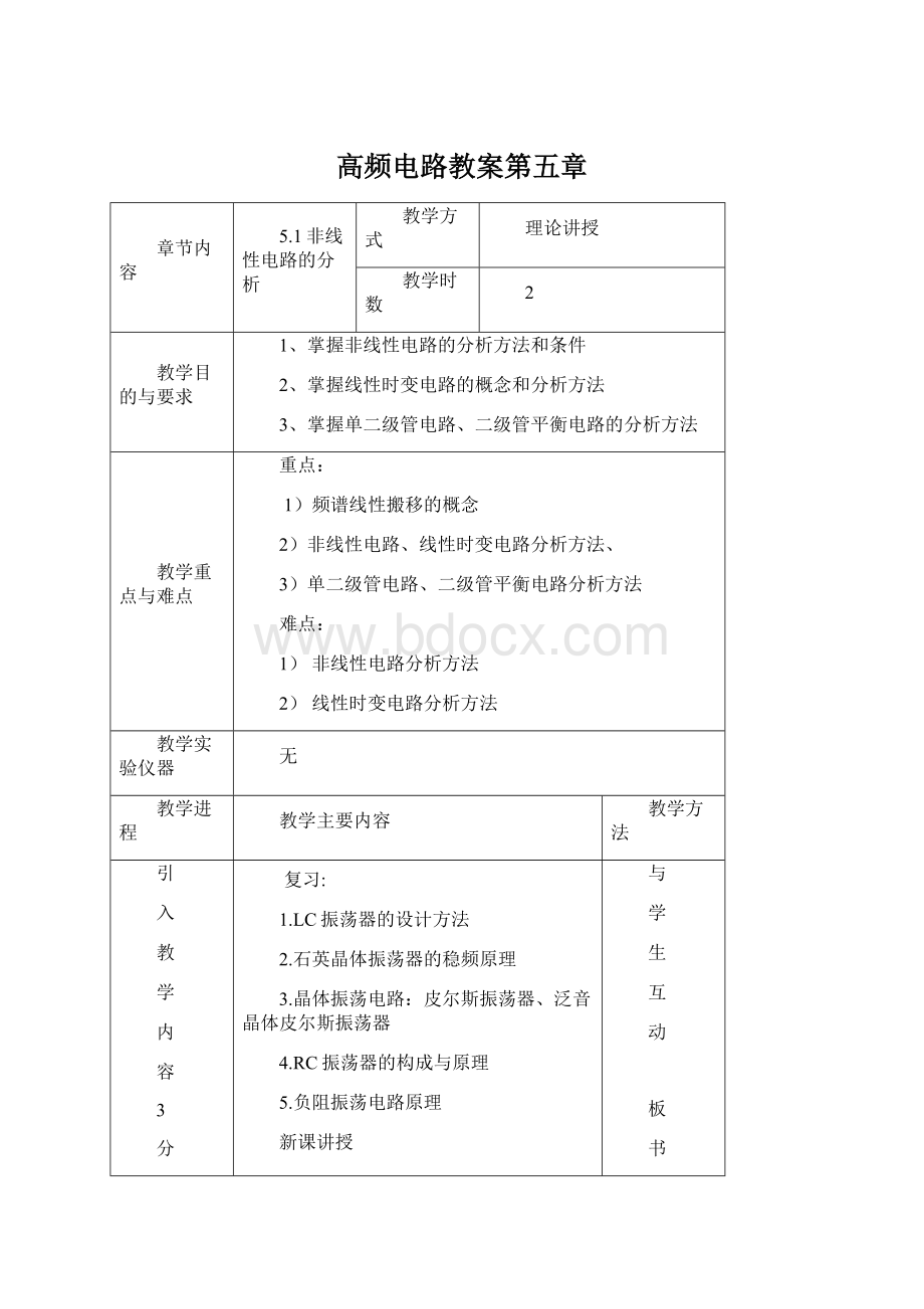 高频电路教案第五章.docx