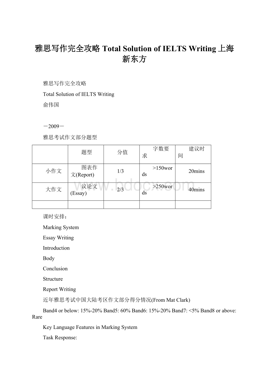 雅思写作完全攻略 Total Solution of IELTS Writing上海新东方.docx_第1页