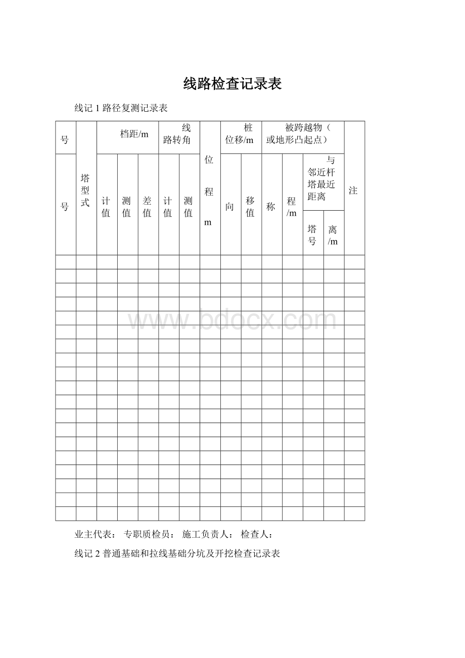 线路检查记录表Word下载.docx_第1页