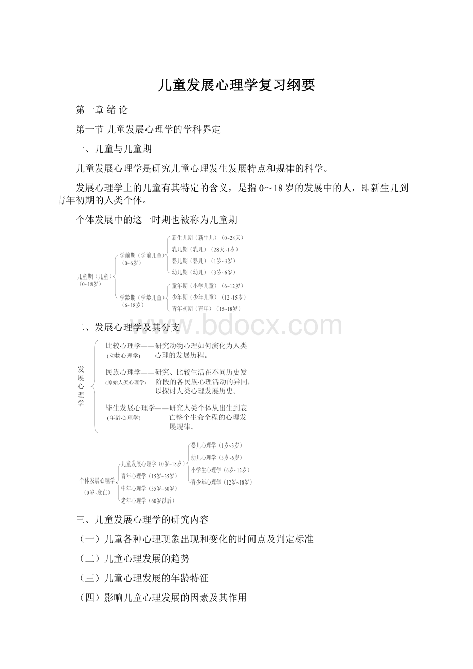 儿童发展心理学复习纲要.docx