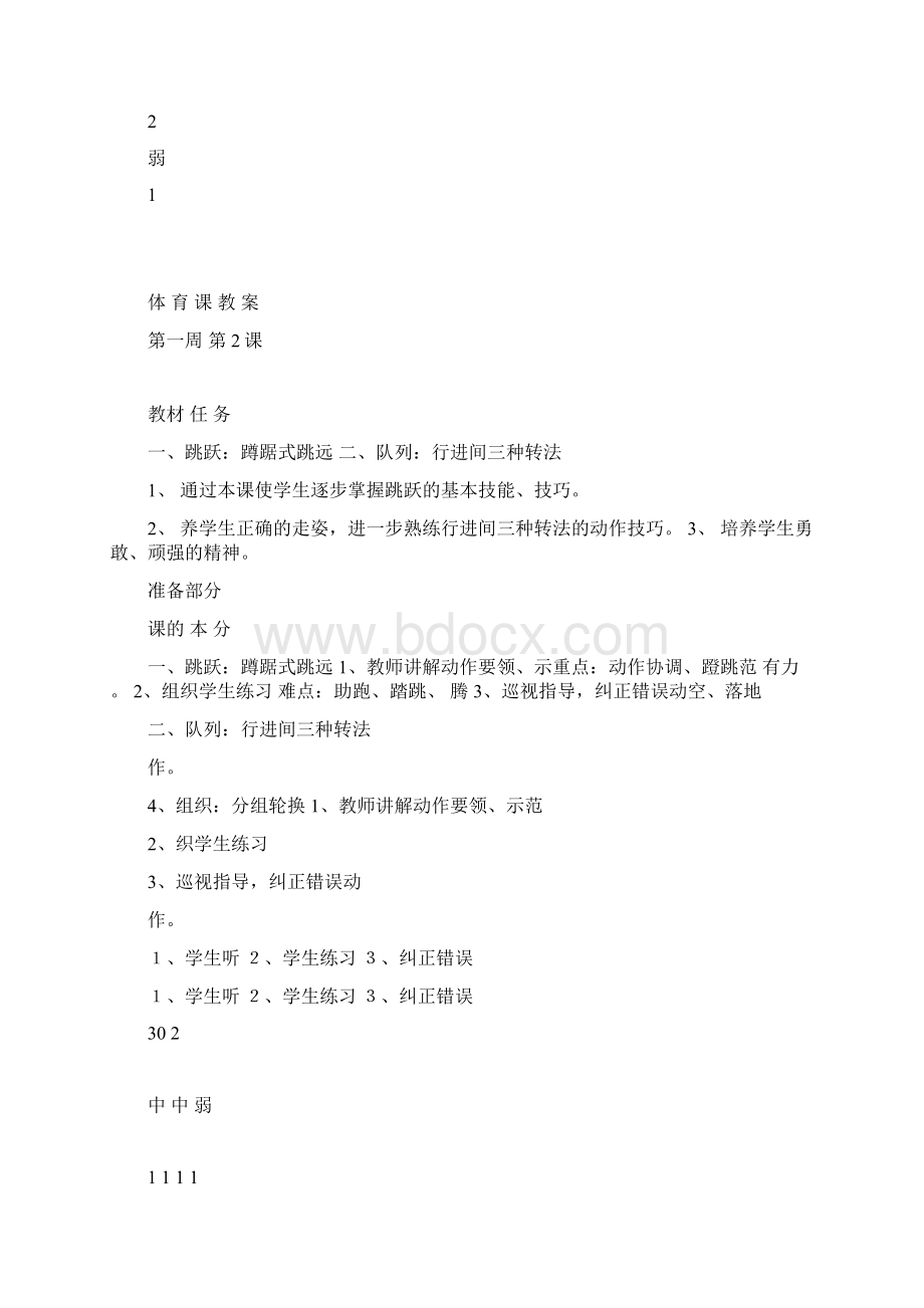 冀教版小学六年级下册体育教案.docx_第2页