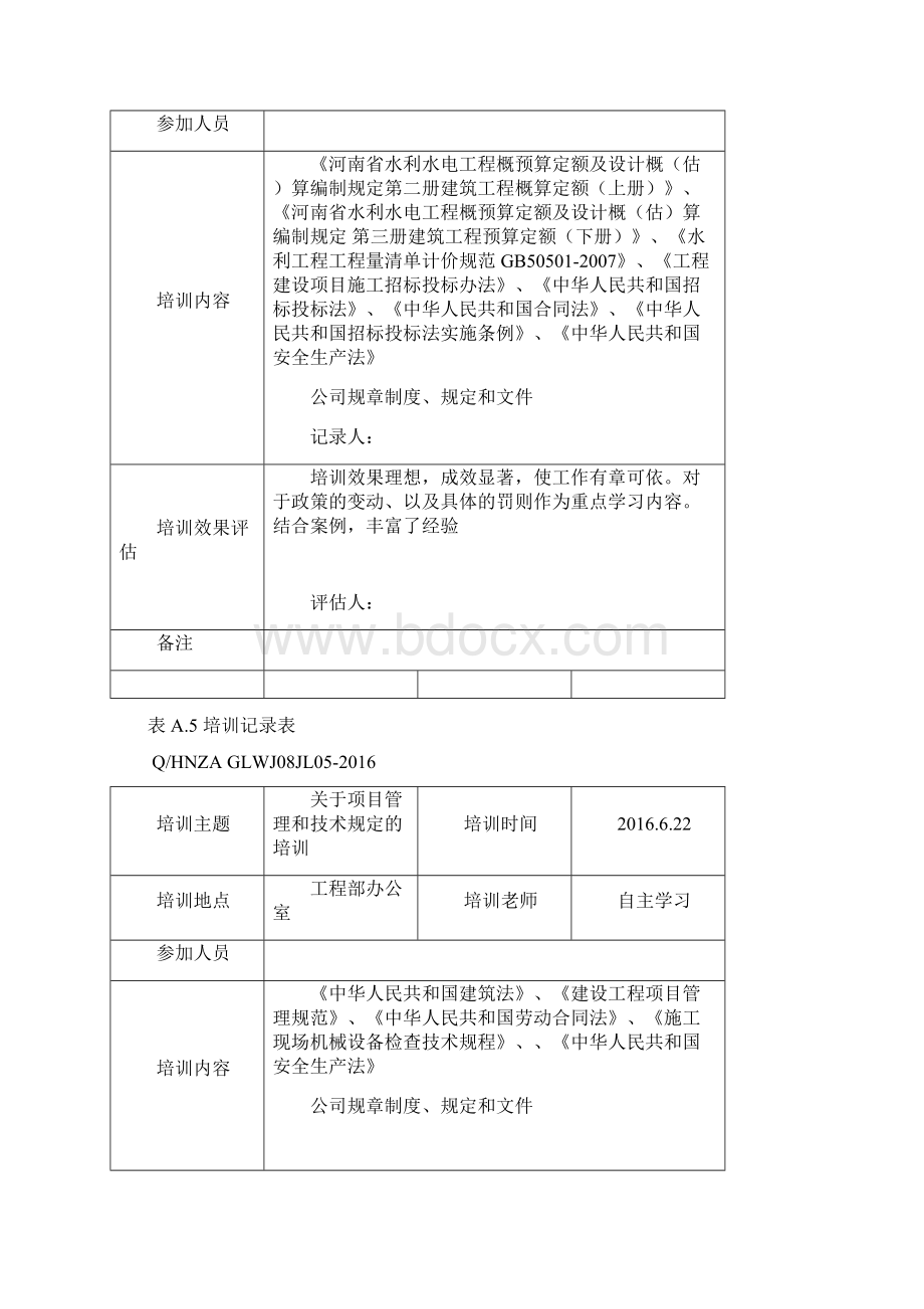 各部门人员安全培训教育记录及效果评估教程文件Word文档格式.docx_第2页