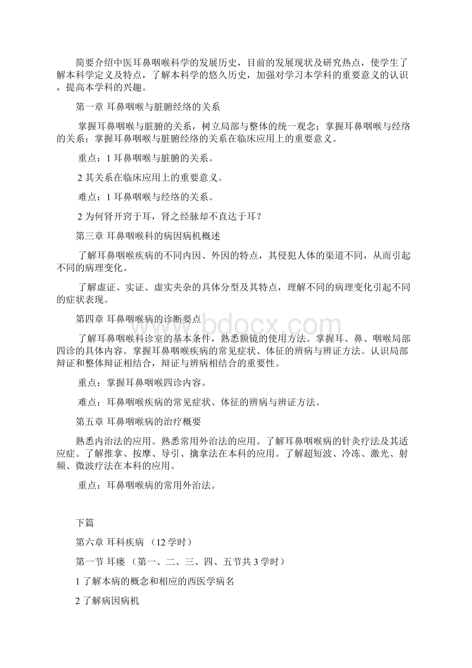 中医耳鼻咽喉科学 课程教学大纲修改文档格式.docx_第2页