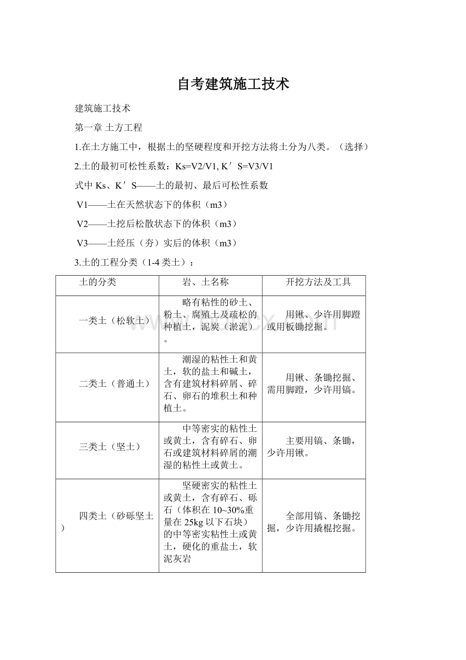 自考建筑施工技术.docx_第1页