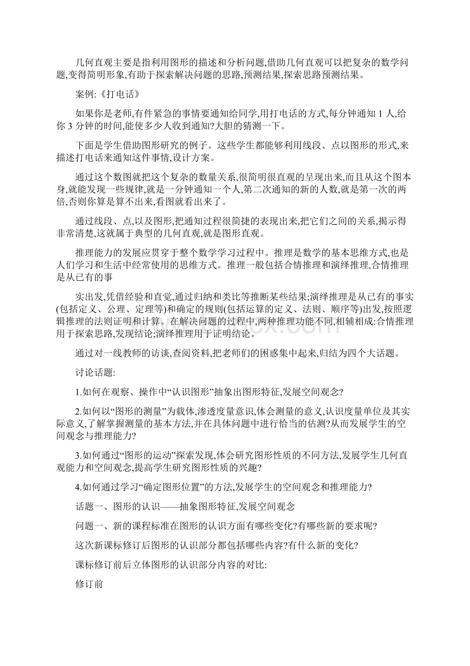 课程标准解读之一吴正宪关于小学数学图形与几何讲座文档格式.docx_第2页