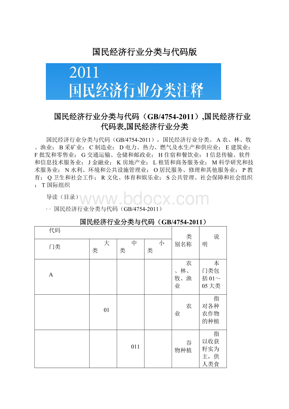 国民经济行业分类与代码版文档格式.docx_第1页