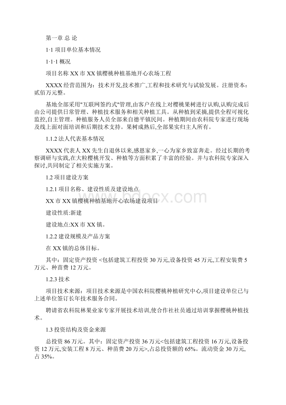 某镇樱桃种植采摘项目商业实施计划书Word文档下载推荐.docx_第3页