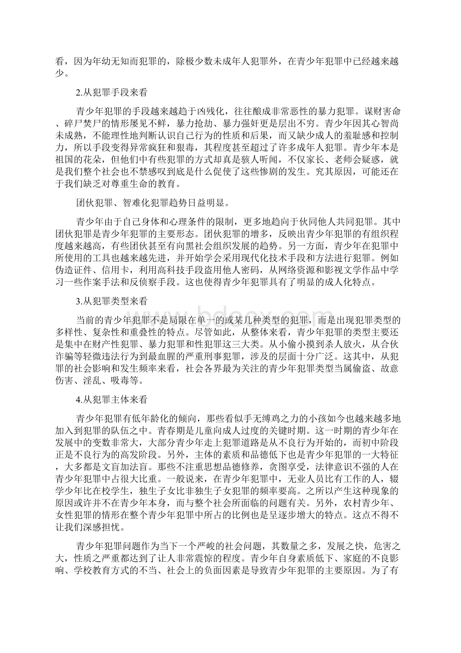 青少年犯罪案例及分析青少年犯罪案例分析及其特点归纳Word格式文档下载.docx_第2页