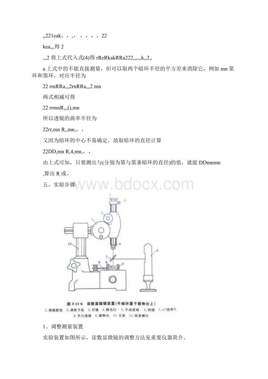 用牛顿环测量透镜的曲率半径实验报告文档格式.docx_第3页