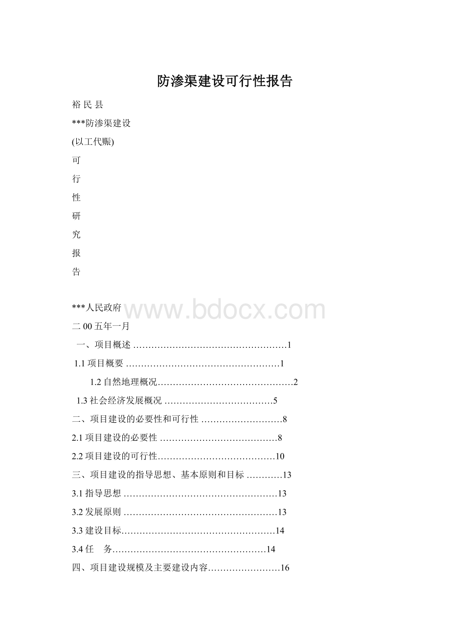 防渗渠建设可行性报告文档格式.docx