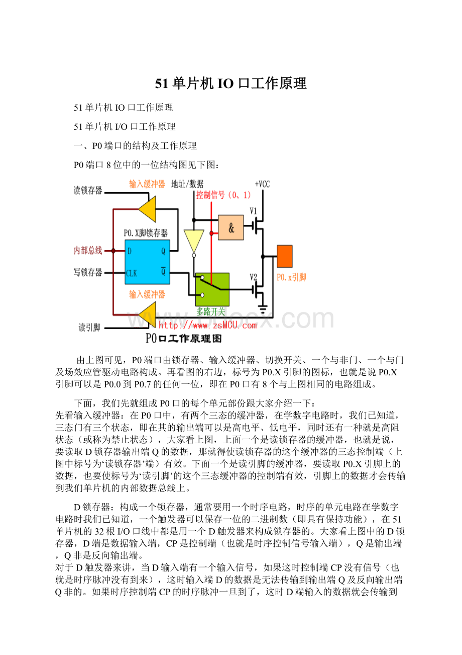 51单片机IO口工作原理Word文档格式.docx