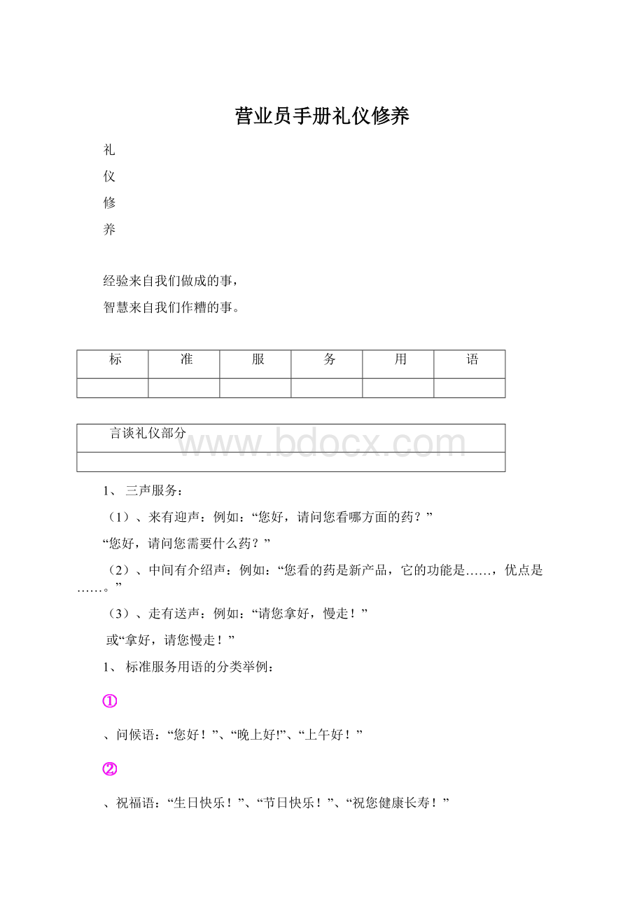 营业员手册礼仪修养Word下载.docx