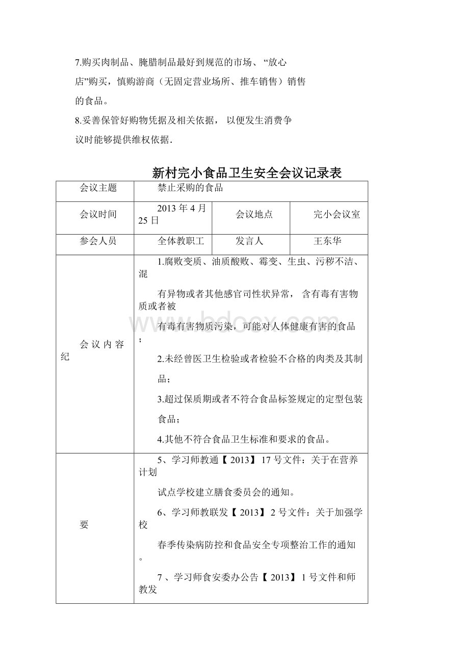 学校食品安全工作会议记录文本表.docx_第3页