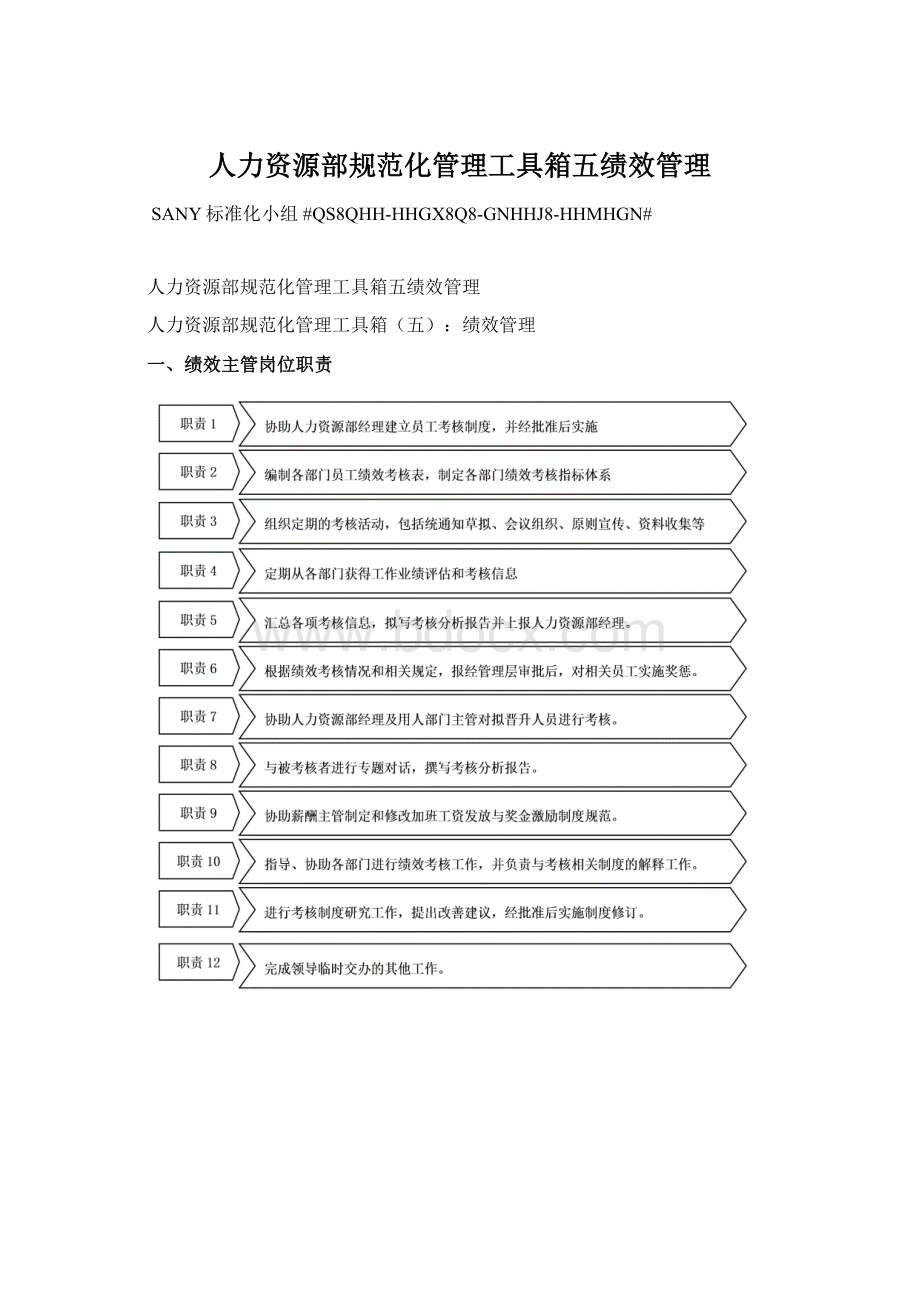 人力资源部规范化管理工具箱五绩效管理.docx_第1页