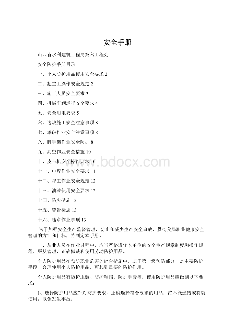 安全手册Word格式文档下载.docx