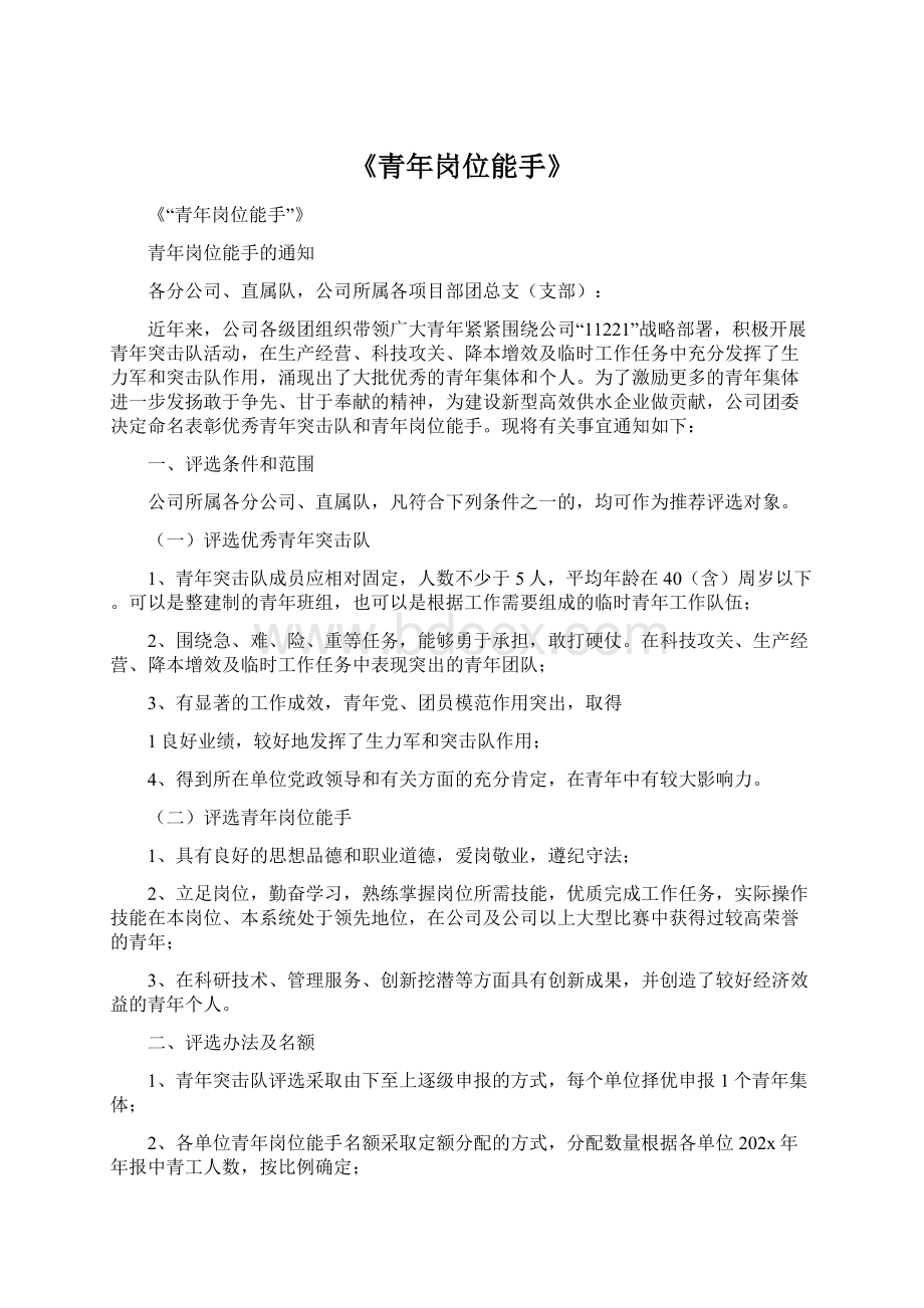 《青年岗位能手》文档格式.docx