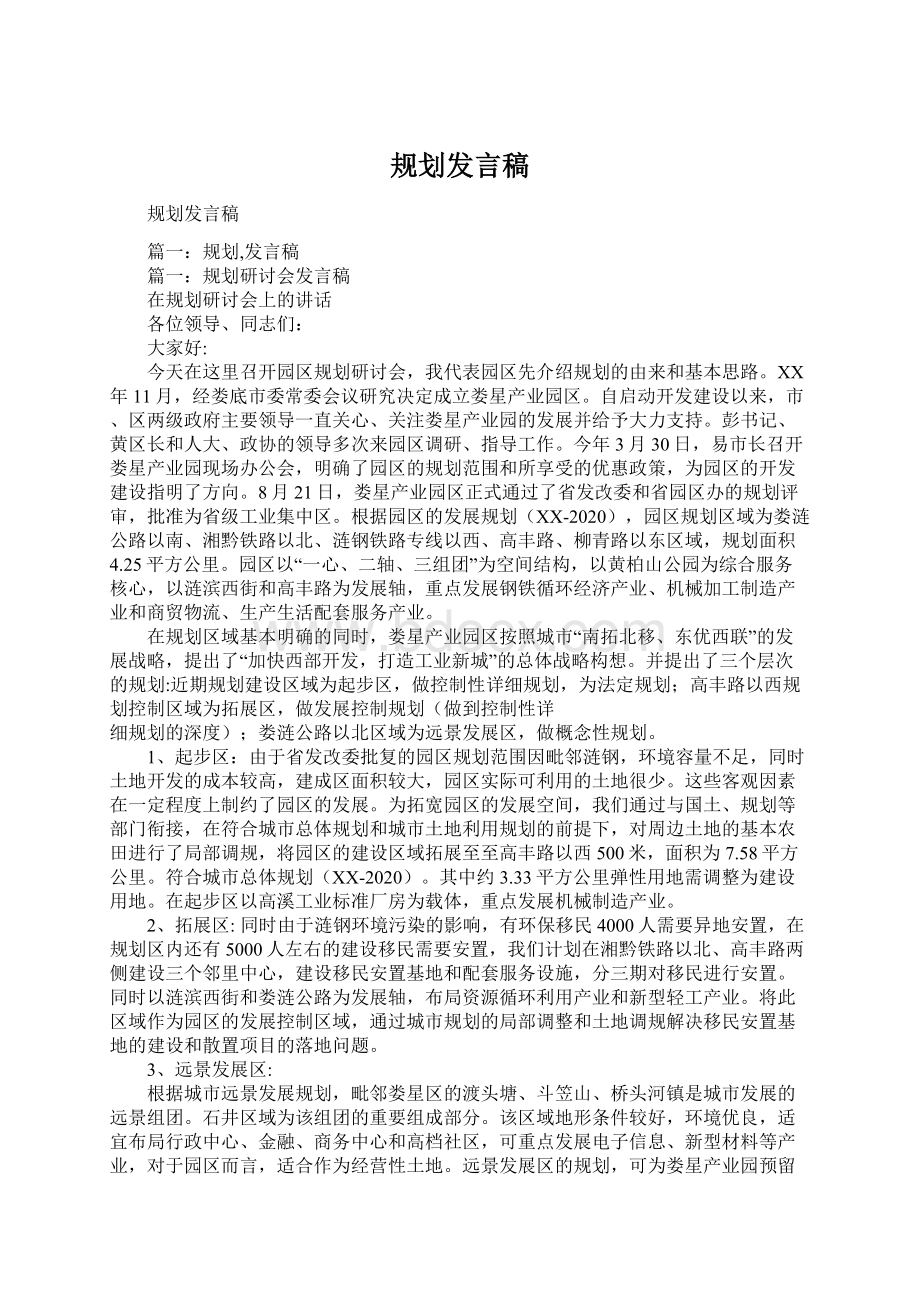 规划发言稿.docx