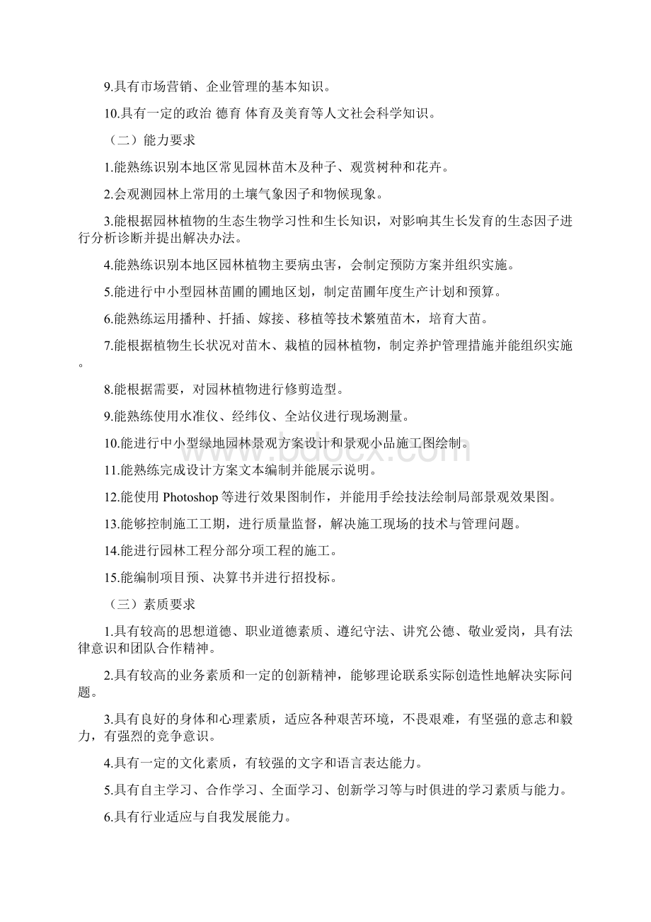 园林技术专业人才培养方案.docx_第2页