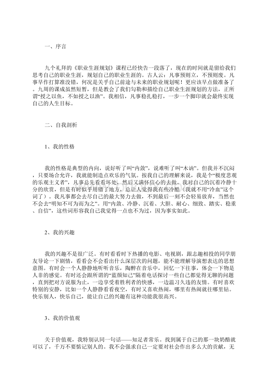 大学生职业规划书格式及范文Word格式.docx_第2页