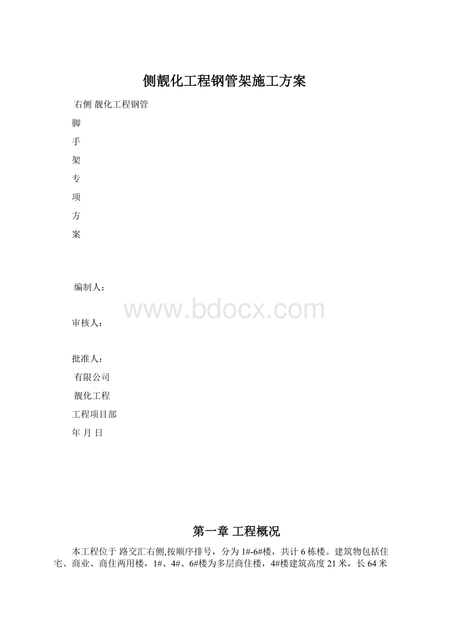 侧靓化工程钢管架施工方案.docx_第1页