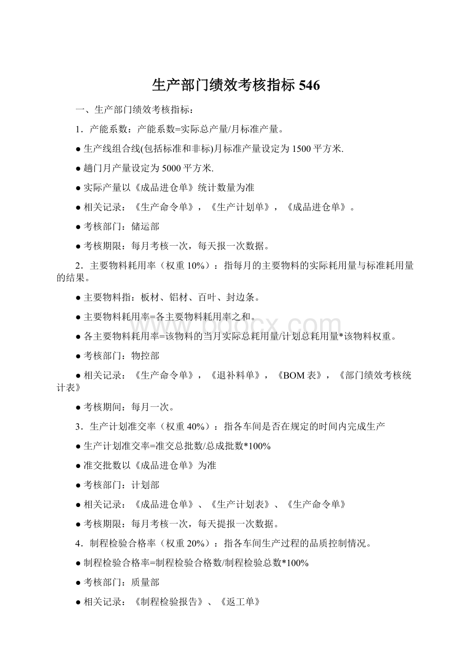 生产部门绩效考核指标546Word格式.docx_第1页