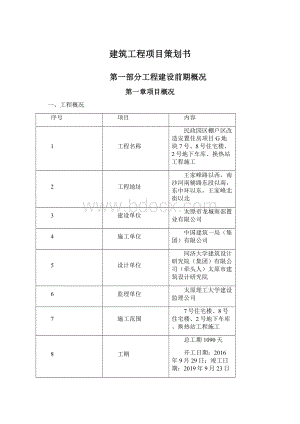 建筑工程项目策划书.docx