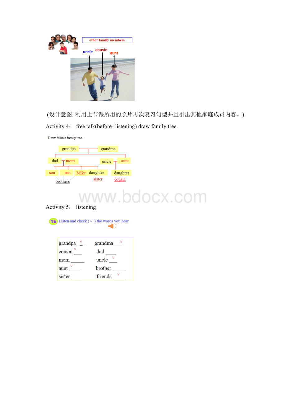 初中英语This is my sister Secion B1a教学设计学情分析教材分析课后反思Word格式.docx_第3页