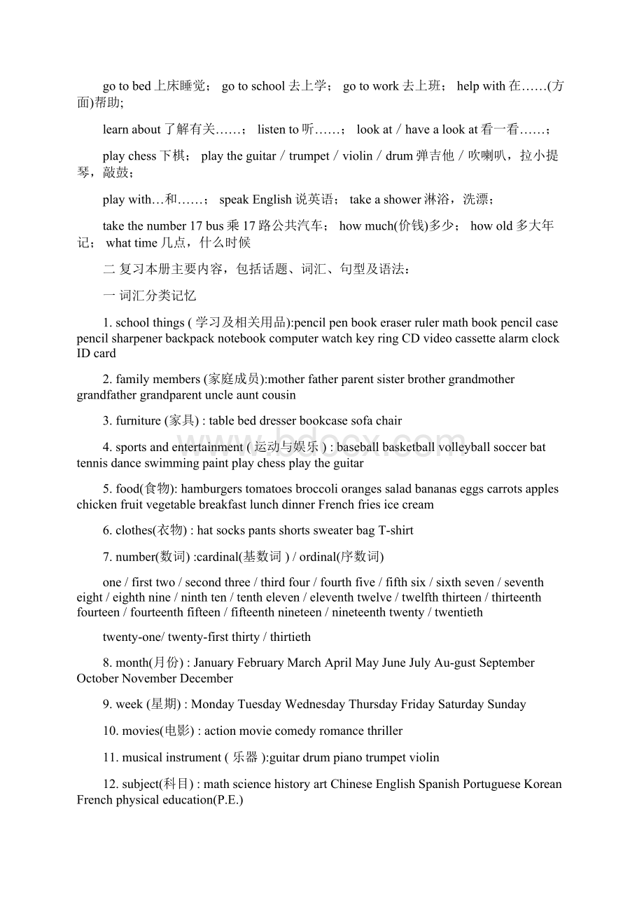 完整版初一英语语法与词汇解析人教版.docx_第2页