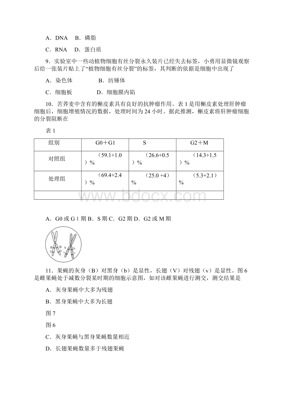 届上海市虹口区高三上学期期终学生学习能力诊断测试一模生命科学试题.docx_第3页