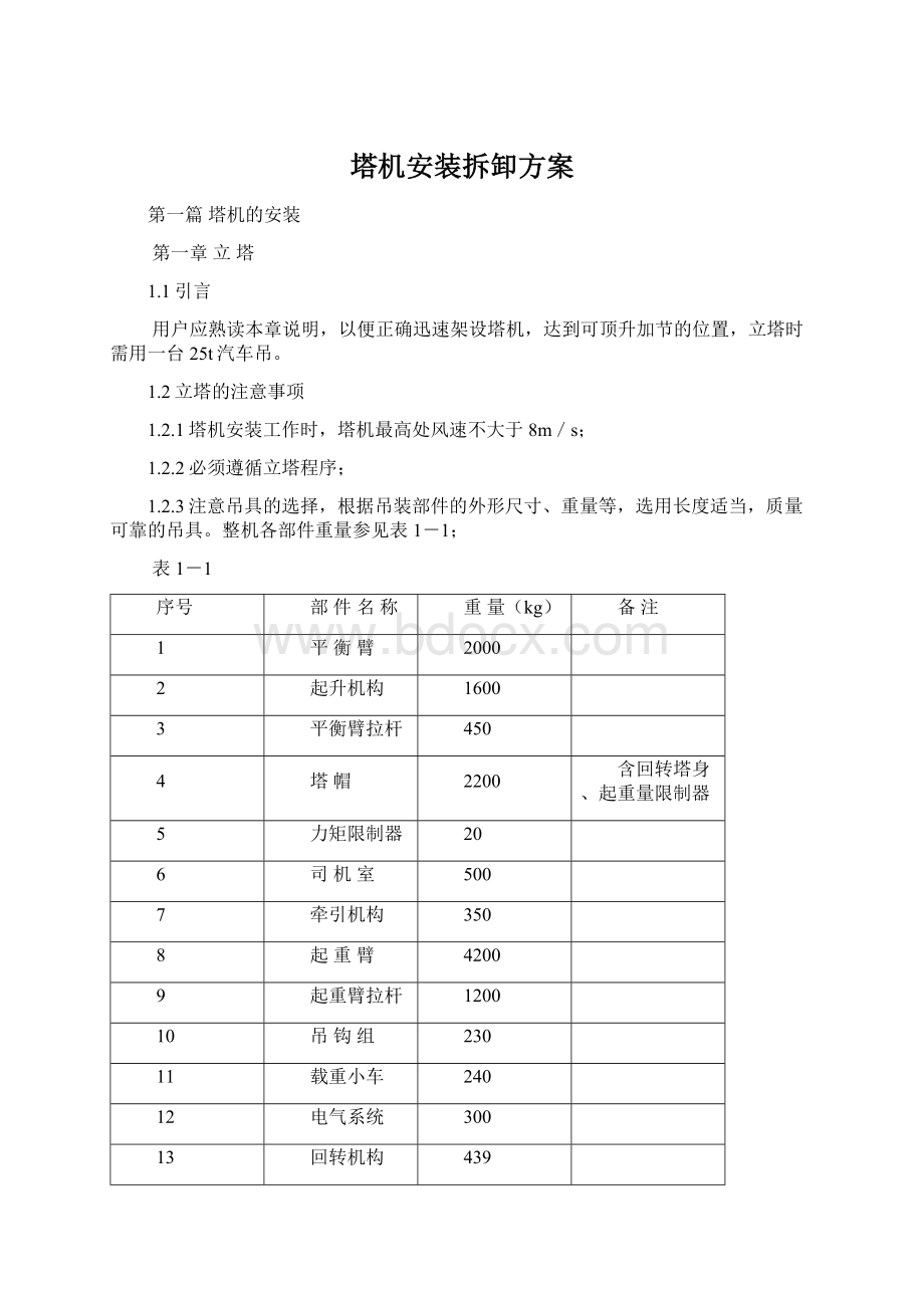 塔机安装拆卸方案Word文档下载推荐.docx_第1页