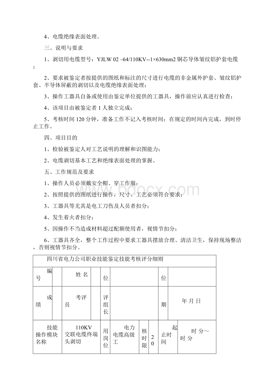 XXXX电力电缆职业技能鉴定考核模块及标共62页word资料.docx_第2页