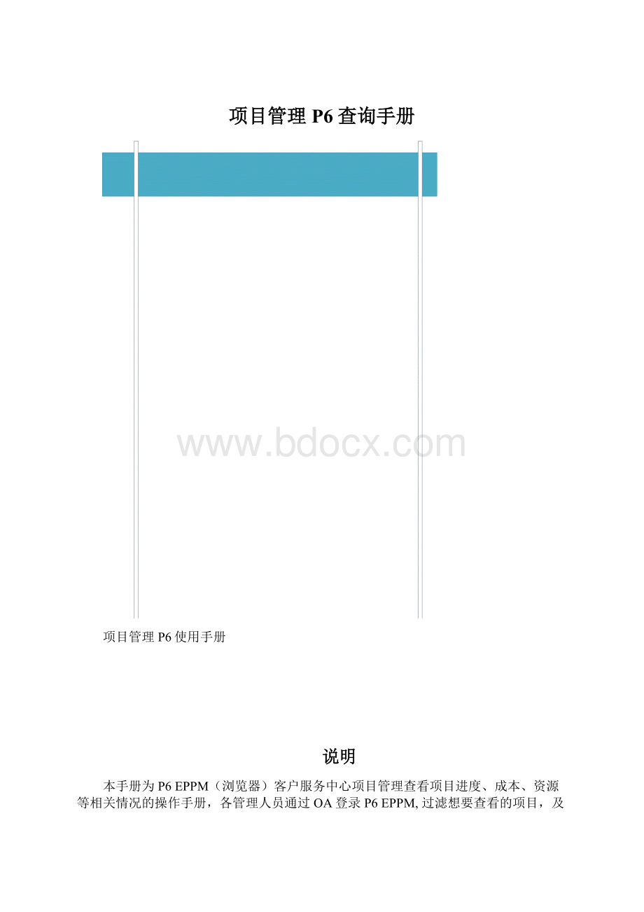 项目管理P6查询手册.docx