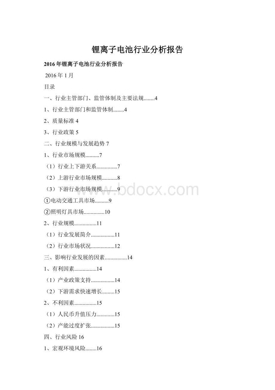 锂离子电池行业分析报告Word文档格式.docx